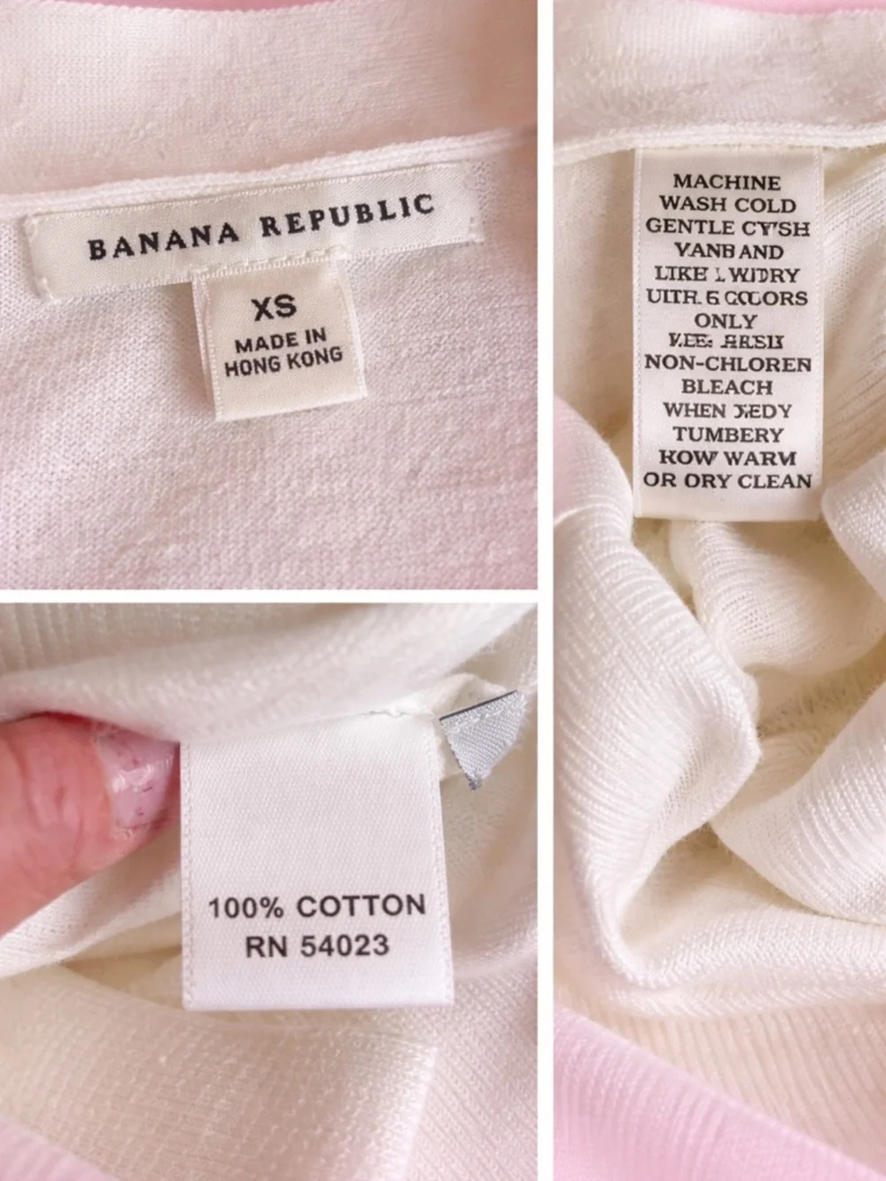 Banana Republic White Short Sleeve V‑Neck 4 Button Cardigan SZ XS EUC - Picture 7 of 8